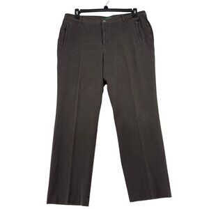 Ralph Lauren Straight Leg Pants Women's 16 Brown Stretch Cotton Trouser